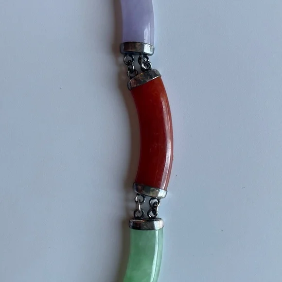Unique Multicolor Beaded Sterling Silver Necklace 20” NWT - Picture 3 of 5